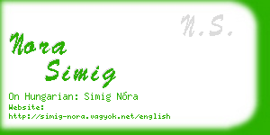 nora simig business card